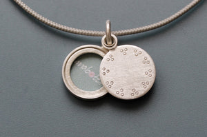 tiny mabotte locket for one photo in sterling silver