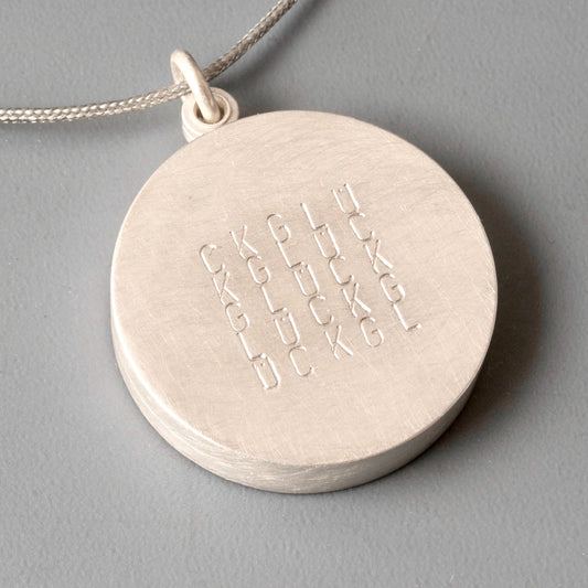 large sterling silver locket for two pictures typographic inscription
