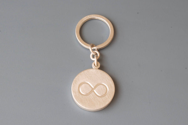 solid sterling silver keychain locket with infinity sign for one photo