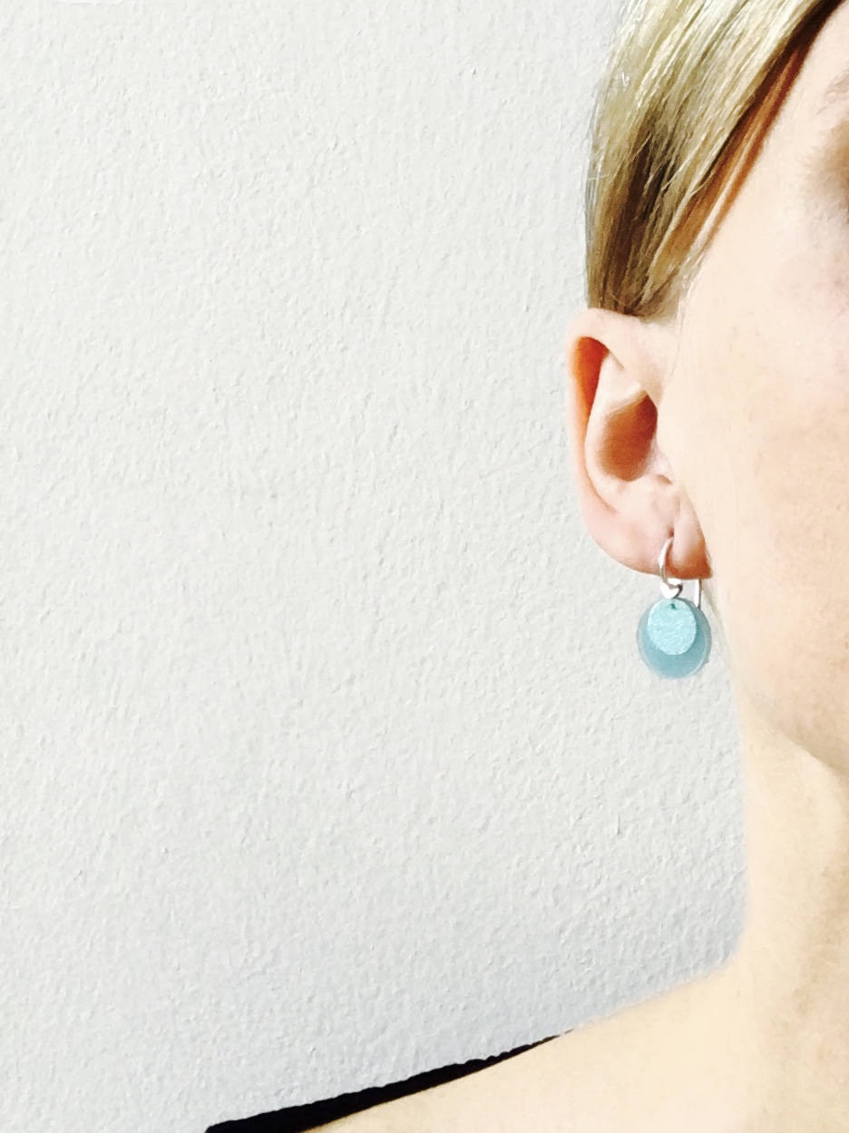 teal earrings in sterling silver dangle earrings