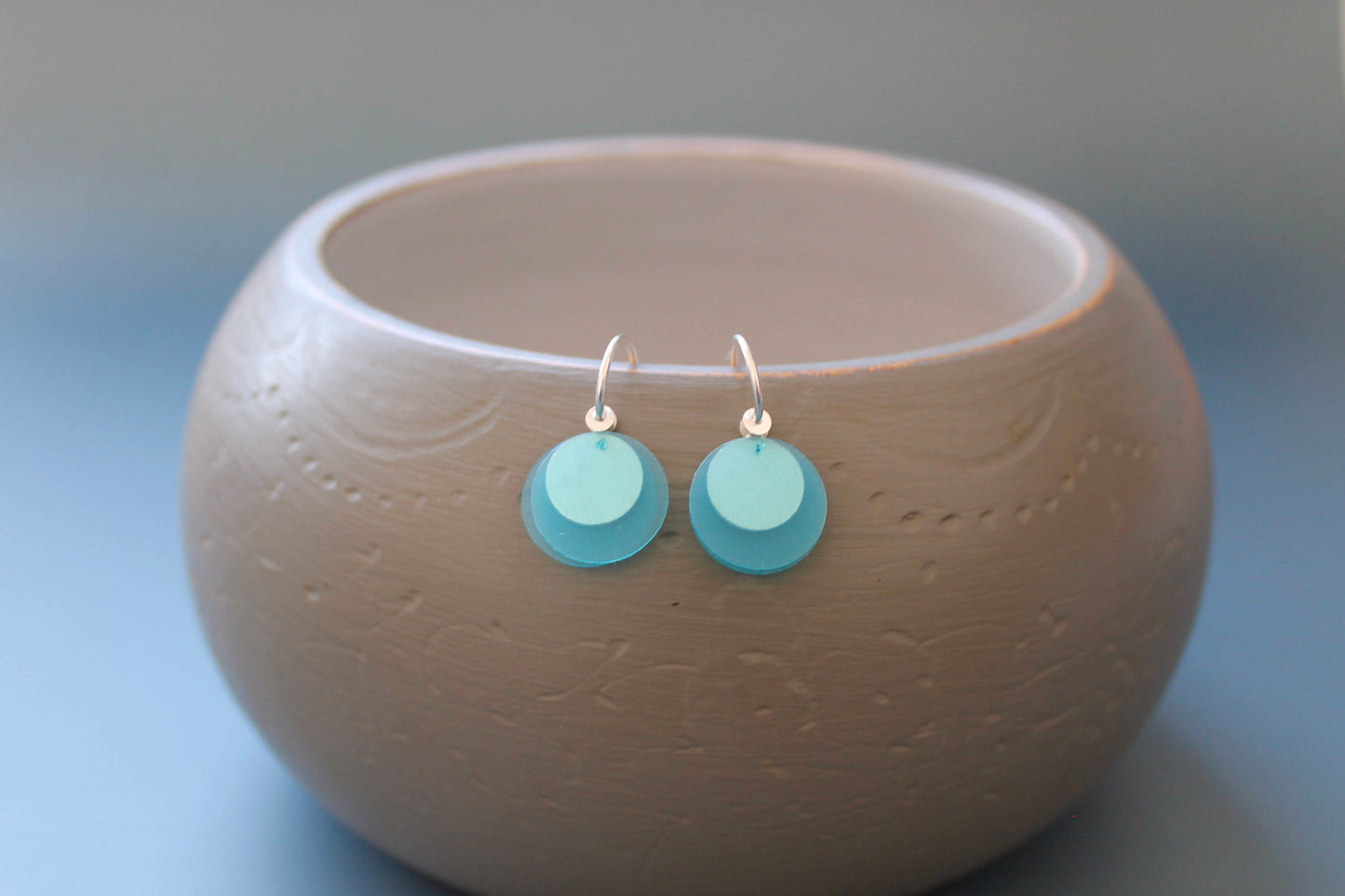 teal earrings in sterling silver dangle earrings