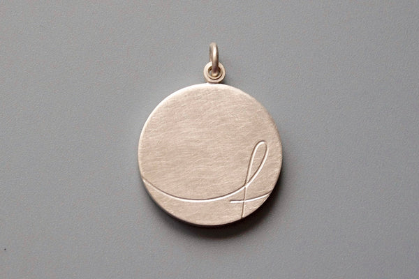 custom initial locket for one large picture in sterling silver