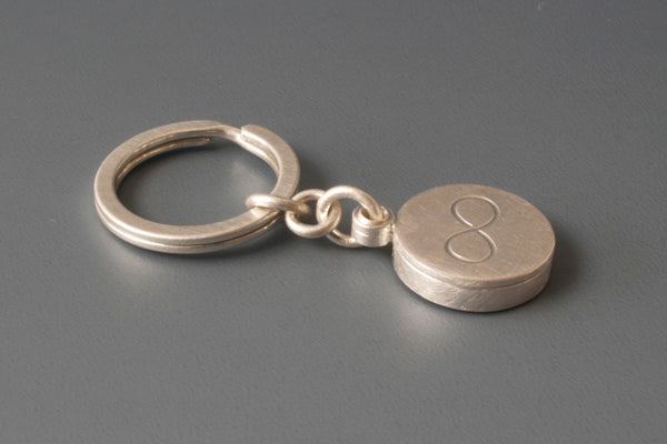sterling silver keychain photo locket with infinity sign